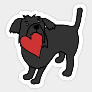 Cute Dog with Love Heart for Valentines Day Sticker